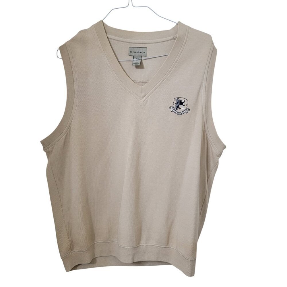 Cutter & Buck Heritage Size M Creamy Beige Vest, Excellent Used Condition
